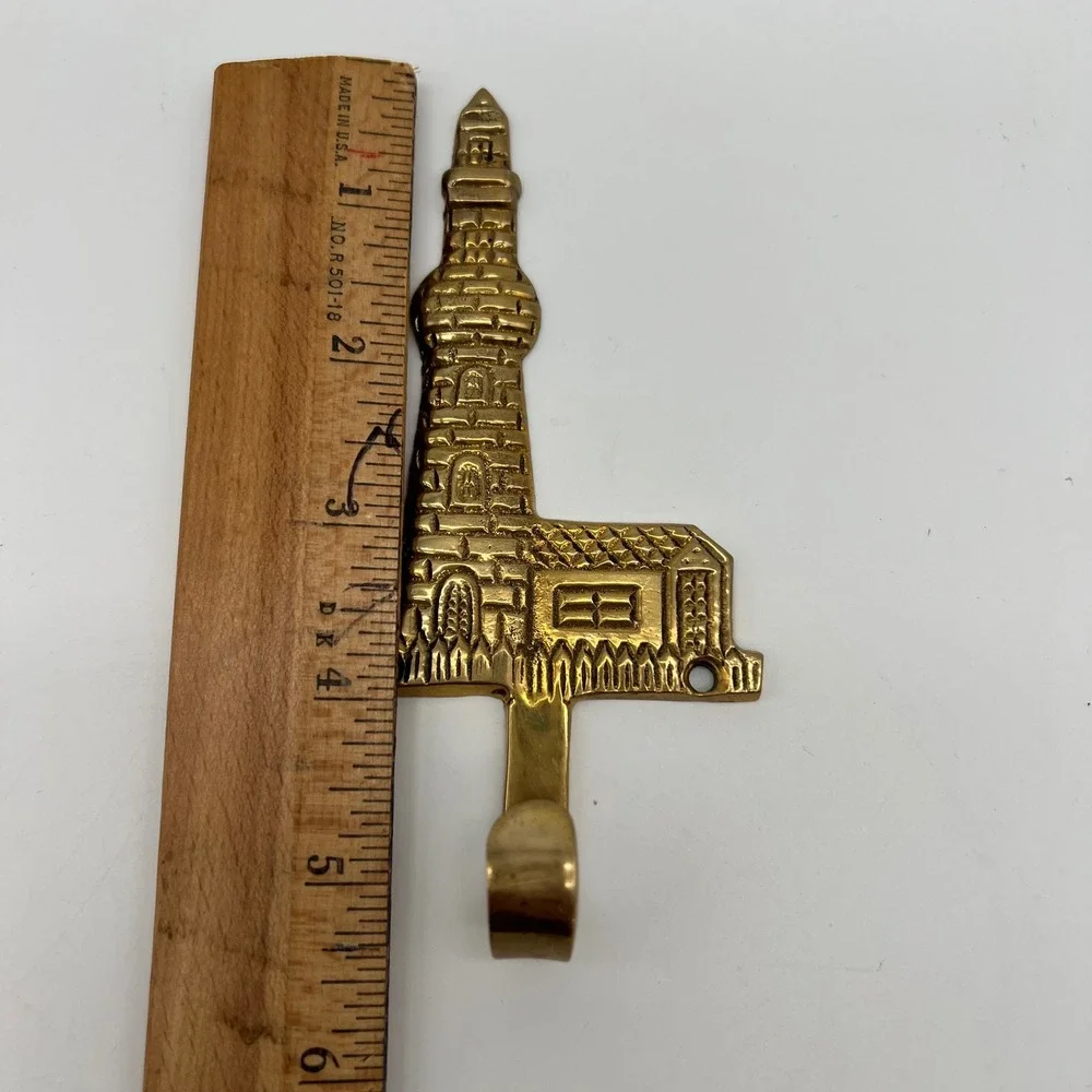 Lighthouse Keepers Quarters Wall Hook Home Brass Patina Nautical Coastal Vintage